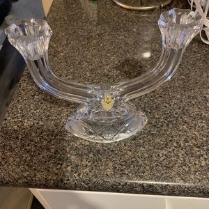 Vintage Czech Bohemian Crystal Queen Anne Lace candle holder rare